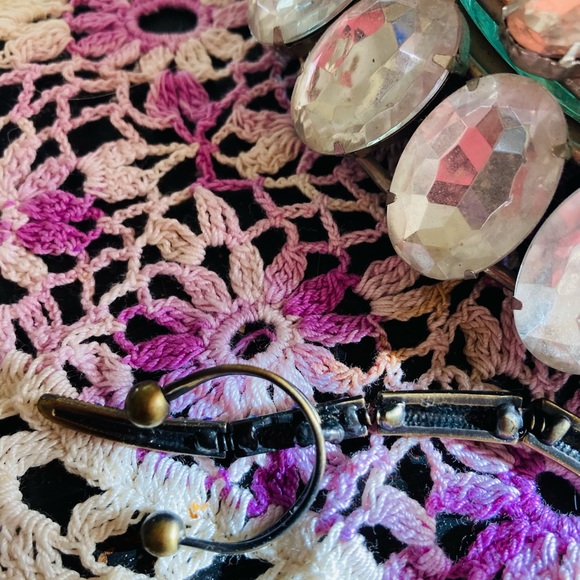 Articulating Bracelet Ring Aurora Borealis Crystals MCM Brass RARE Designer Vtg - Picture 13 of 16